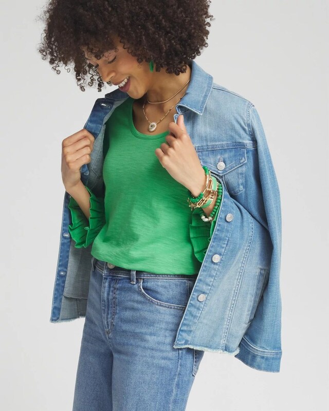 Smocked 3/4 Sleeve Tee - image 2